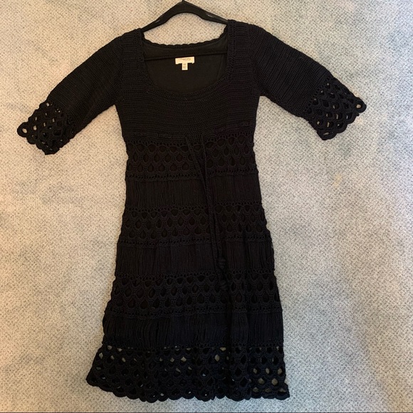Temperley London Black 100% Cotton Knit Dress with Half Sleeves - Picture 3 of 4